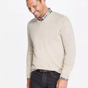 Men's J. McLaughlin Milton Cream V-Neck Sweater - Cashmere Blend NWT